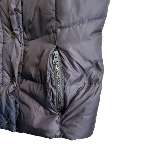 Dylan Puffer Vest Women's Sz M Navy Blue Sherpa Lined Down Zipped Pockets Snap - Picture 6 of 8